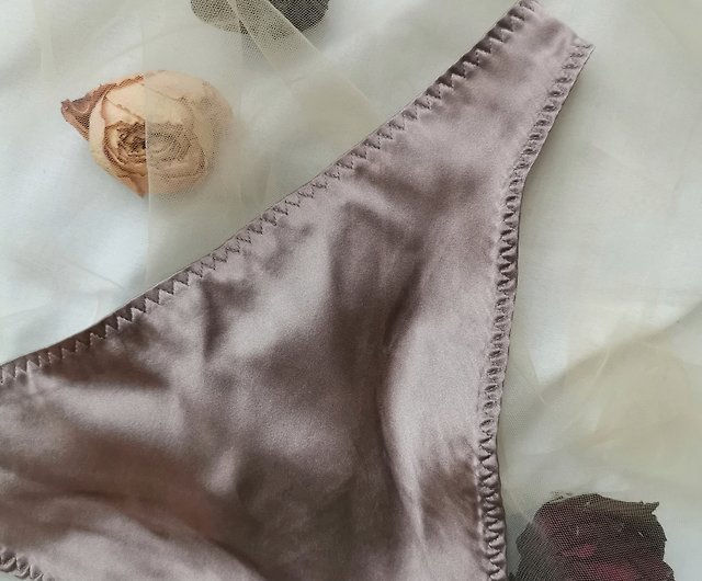 Natural silk panties - Satin briefs - Silk lingerie - Women sexy underwear  - Shop Marina V Lingerie Women's Underwear - Pinkoi