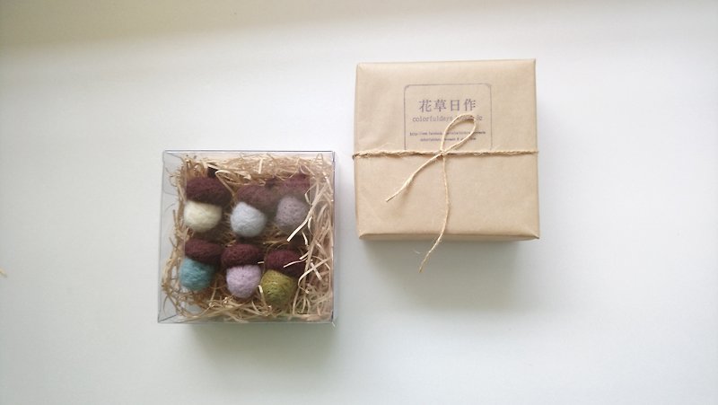 wool felt oak fruit strap /6pcs per set color optional - Charms - Wool 