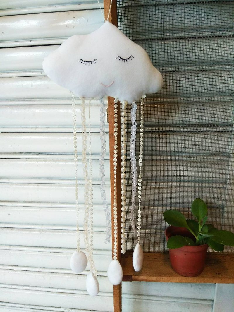Little white clouds - cute charms - เครื่องประดับ - ผ้าฝ้าย/ผ้าลินิน 
