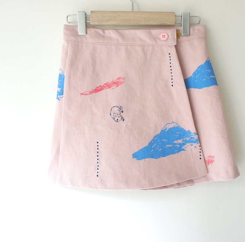 Mountain, wave, wavelet another on a dog skirt / - Skirts - Cotton & Hemp Pink