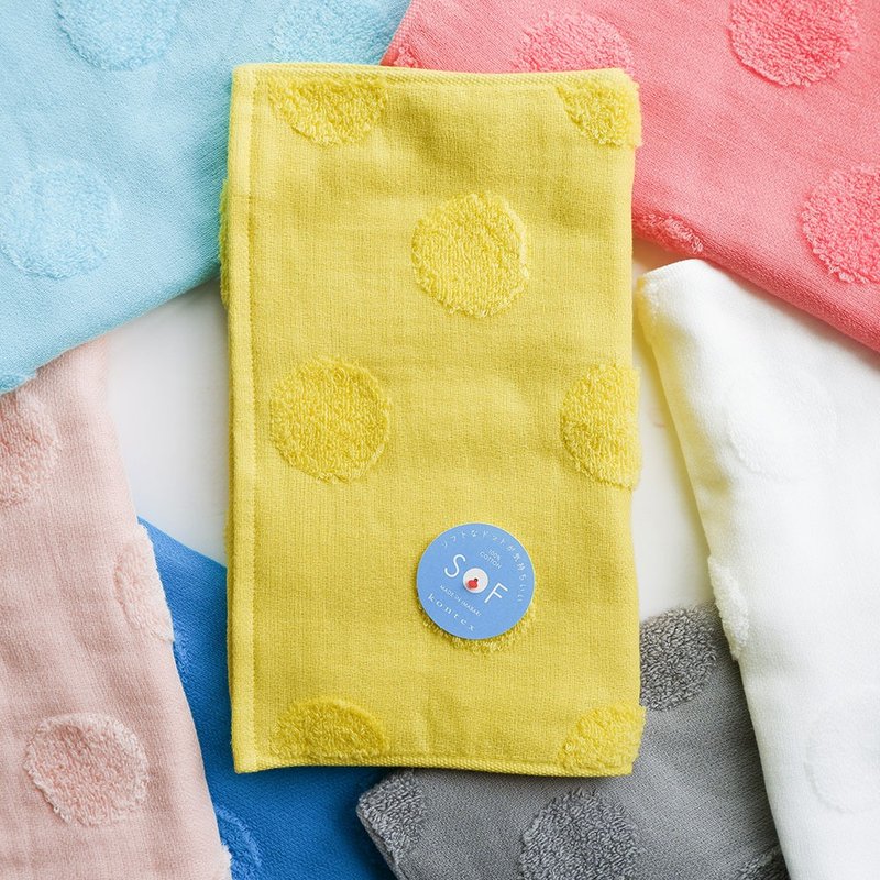 【kontex】Japanese Imabari SOF dot series square towel - Other - Cotton & Hemp Multicolor