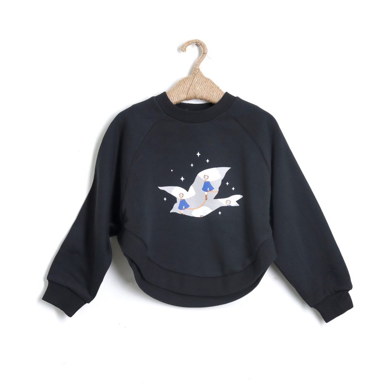 BIR Children's Clothing | Lucky Bird Print Long Sleeve Top (Red/Black) - เสื้อยืด - ผ้าฝ้าย/ผ้าลินิน หลากหลายสี