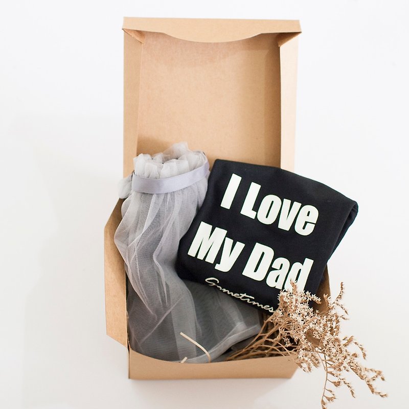 [my little star] I love cool dad organic cotton suit one year old gift box - Other - Cotton & Hemp Black