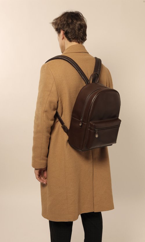 MORGAN ブラウン クラシックレザーバックパック - ショップ Beara