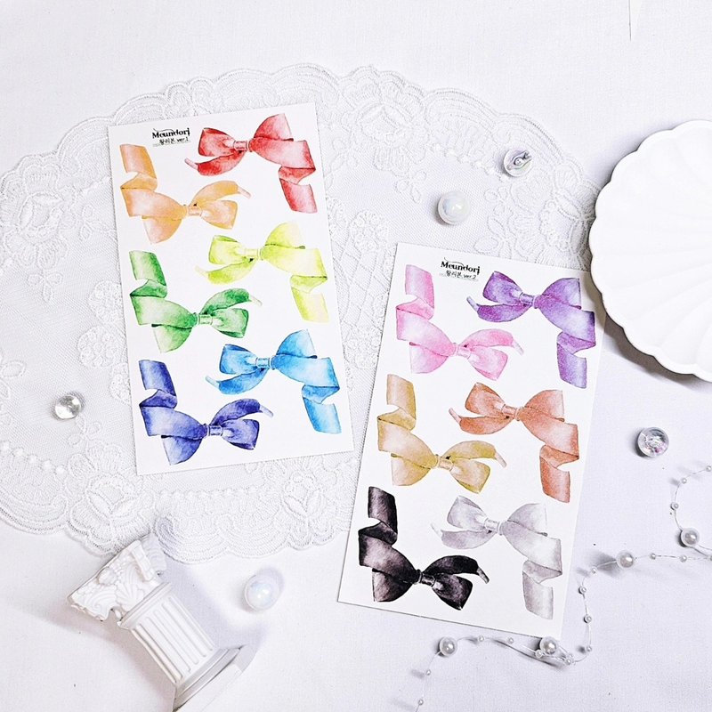 Big ribbon paper sticker - 貼紙 - 紙 