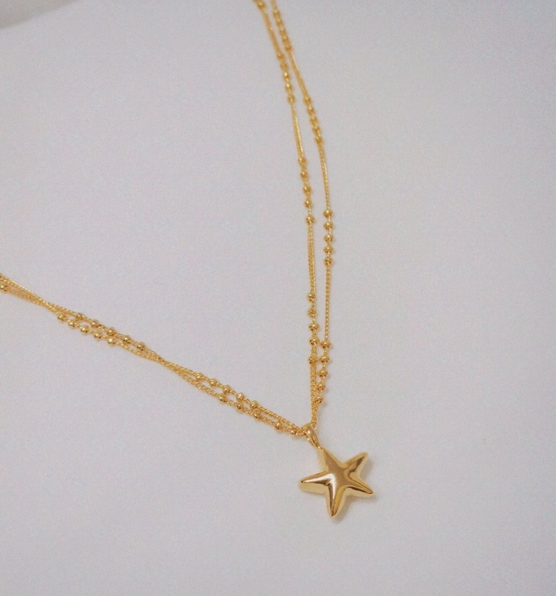 925 Silver star necklace C.E 304 - 項鍊 - 其他金屬 銀色