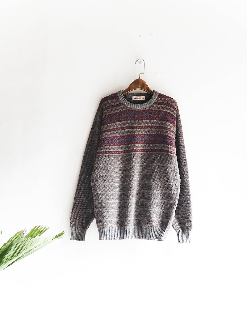 River Hill - iron gray mixed woven love winter totem antique woolly hair shirt vintage sweater wool vintage oversize - สเวตเตอร์ผู้หญิง - ขนแกะ สีเทา