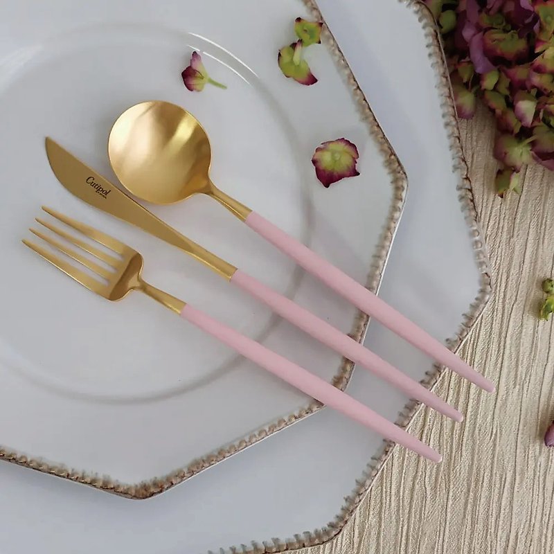 Portugal Cutipol | GOA / Pink Gold / Single Tableware - ช้อนส้อม - สแตนเลส สึชมพู