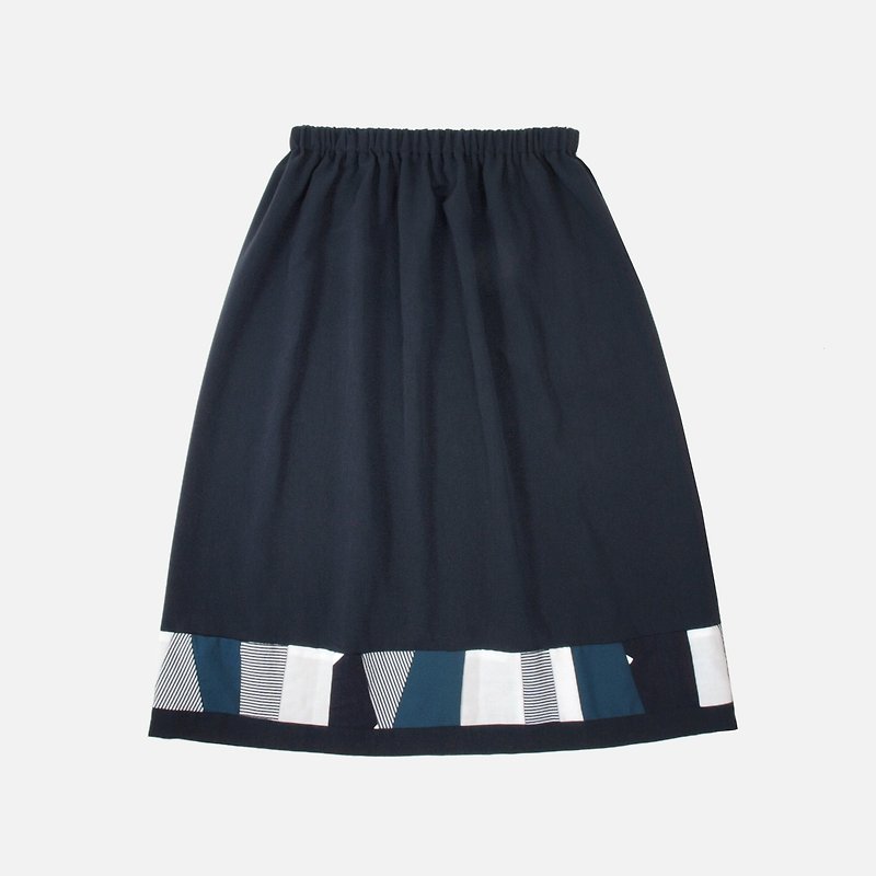 [re remade] stitching skirt - กระโปรง - วัสดุอื่นๆ สีน้ำเงิน