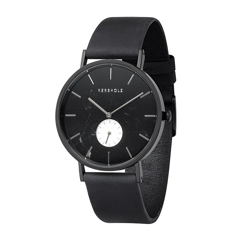 KERBHOLZ - Wood Watch - FRITZ - Marble Black (40mm) - นาฬิกาผู้หญิง - วัสดุอื่นๆ สีดำ
