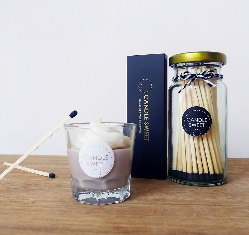 BE HAPPY-The perfect combination/customization of dessert candles (S) and long matches - เทียน/เชิงเทียน - ขี้ผึ้ง 