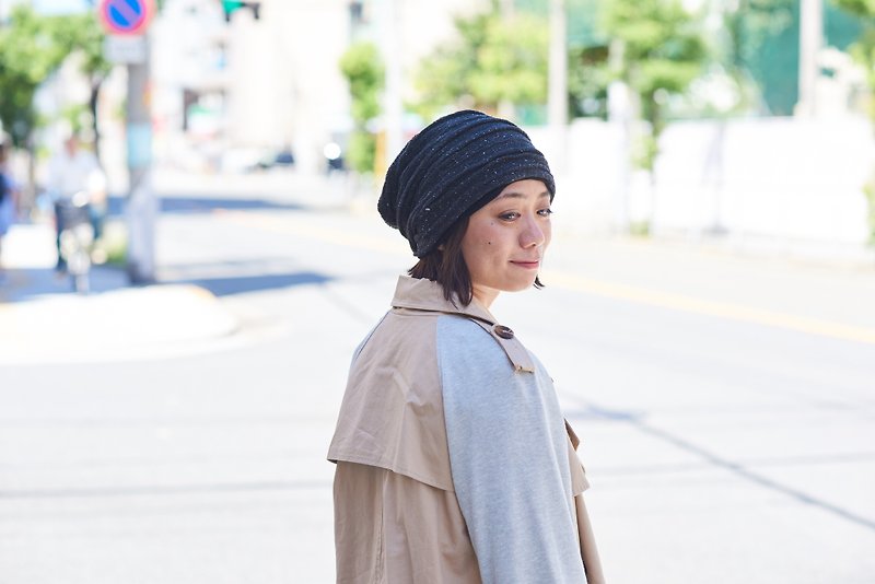 日本產 簡約隨性有機棉帽 有機棉 雙戴 中性 - 帽子 - 環保材質 卡其色