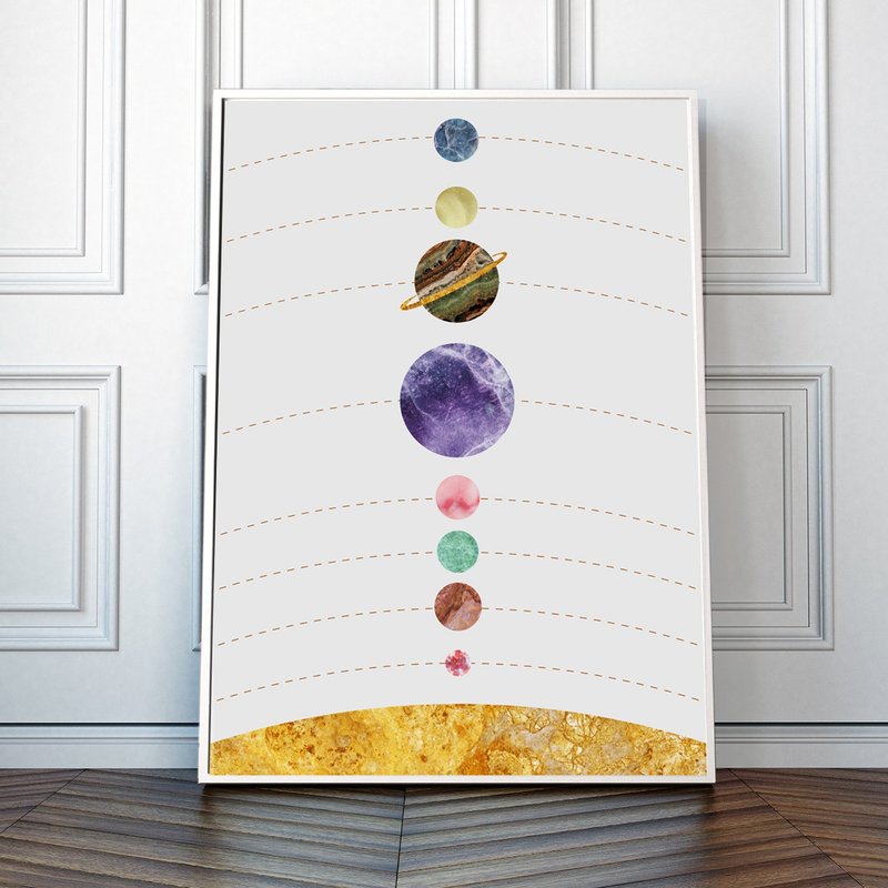 Astronomical Education Poster with Solar System Planets Art Print - 壁貼/牆壁裝飾 - 紙 