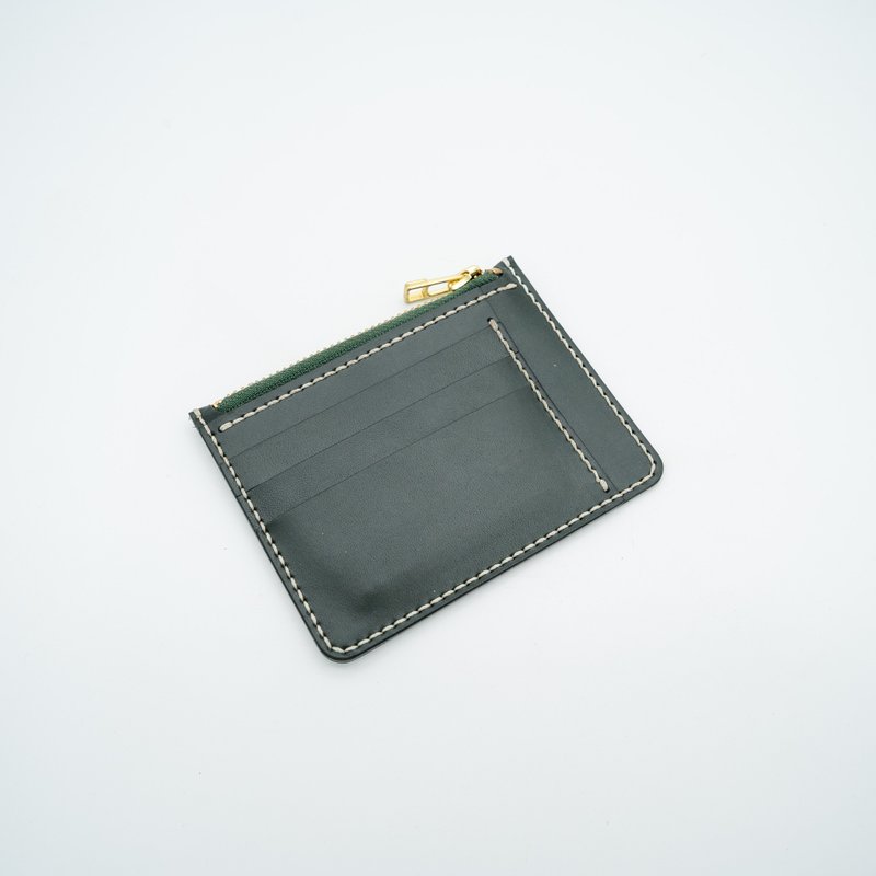 三卡暗格拉鏈零錢包 | 手縫皮革完成品 | BSP202 - 皮件/皮革 - 真皮 多色