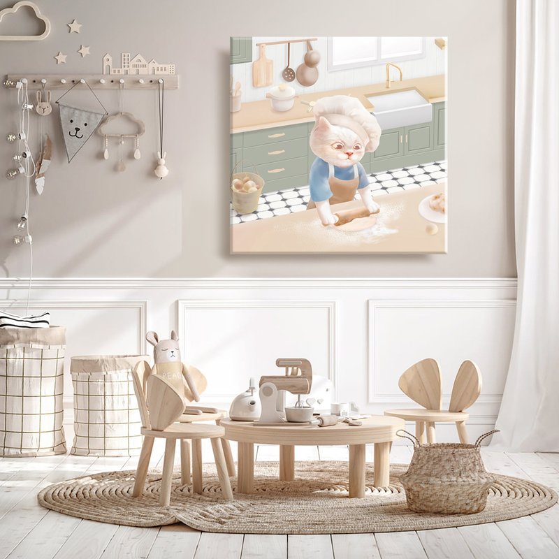 Bao Bao 插畫複製畫 烘焙時刻 - 海報/掛畫/掛布 - 其他材質 卡其色