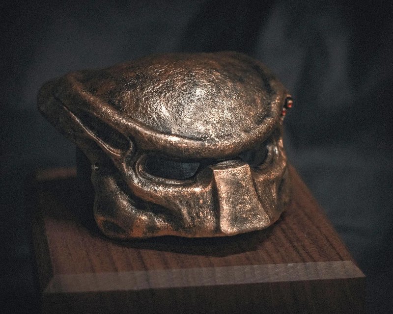 Labubu 鐵血戰士2面罩配件,Predator 2 Mask for Stuffed Monster - 公仔模型 - 樹脂 金色