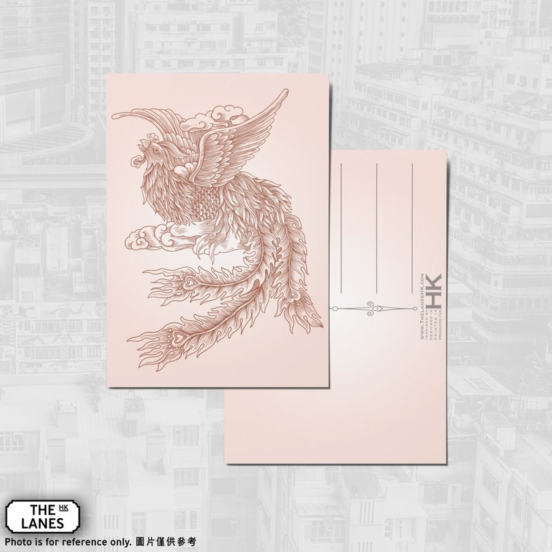 A6明信片 香港瑞獸 鳳凰 - 卡片/明信片 - 紙 咖啡色