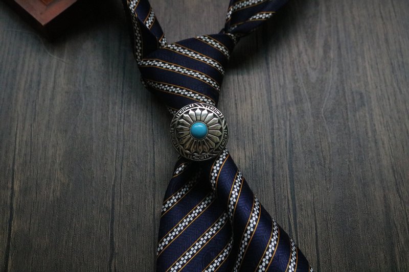 Retro Turquoise tie buckle / multi purpose tie scarf buckle - Scarves - Other Metals Multicolor