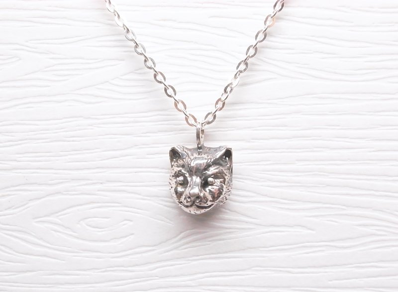 Ermao Silver[Animal Series─Realistic Cat-Necklace] Silver - สร้อยคอ - เงิน สีเงิน