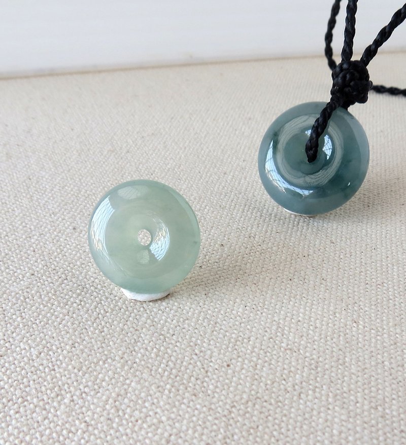 The birth year [Peace ‧ Ruyi] ice and clear buckle jade silk wax line necklace CH01 [four shares] - Necklaces - Gemstone Green