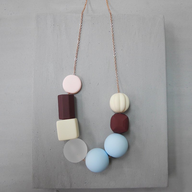 Marshmallow Necklace - PING PONG 008 - Necklaces - Plastic Multicolor