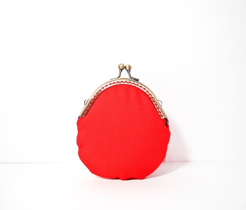 Full. Bag mouth gold / red - กระเป๋าใส่เหรียญ - วัสดุอื่นๆ สีแดง