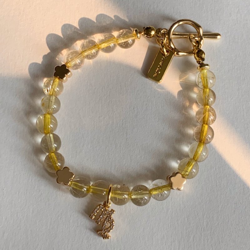 WEALTH BRACELET: GOLD RUTILATED QUARTZ - 手鍊/手環 - 石頭 