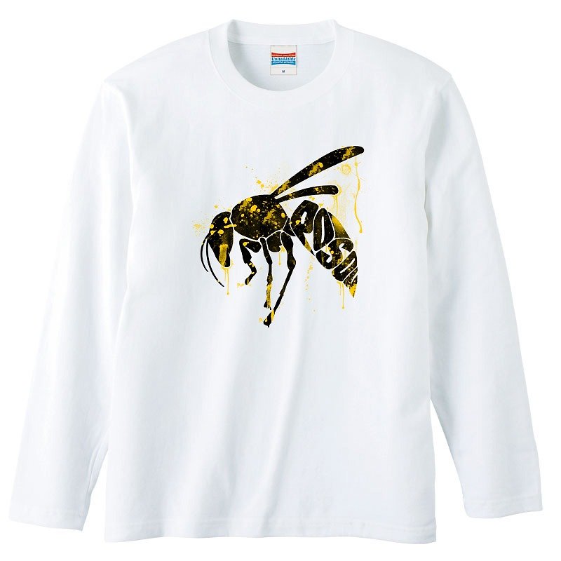 Long sleeve T-shirt / poisonous bee - เสื้อยืดผู้ชาย - ผ้าฝ้าย/ผ้าลินิน ขาว