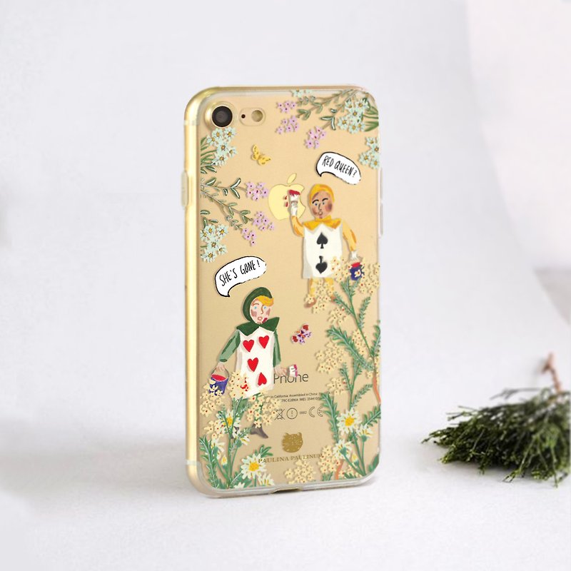 免費刻字 愛麗絲紙牌僕人手機殼 iPhone 8plus XS聖誕禮物 - 手機殼/手機套 - 塑膠 黃色