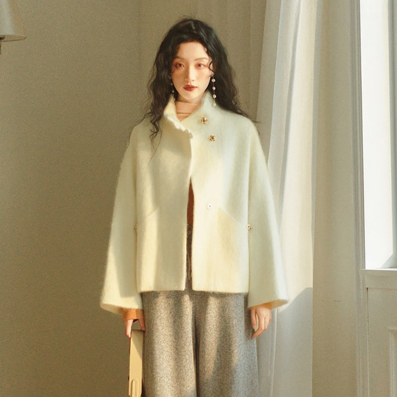 山羊絨拉絨短款外套D3CH06519 - 女大衣/外套 - 其他材質 多色