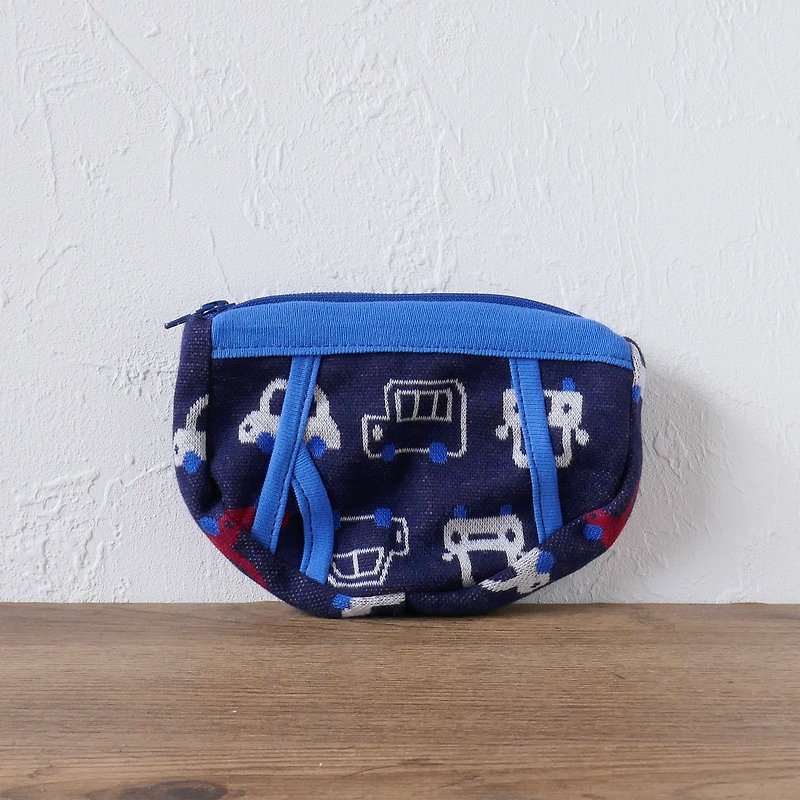 Car pattern pants pouch - กระเป๋าเครื่องสำอาง - ผ้าฝ้าย/ผ้าลินิน สีน้ำเงิน