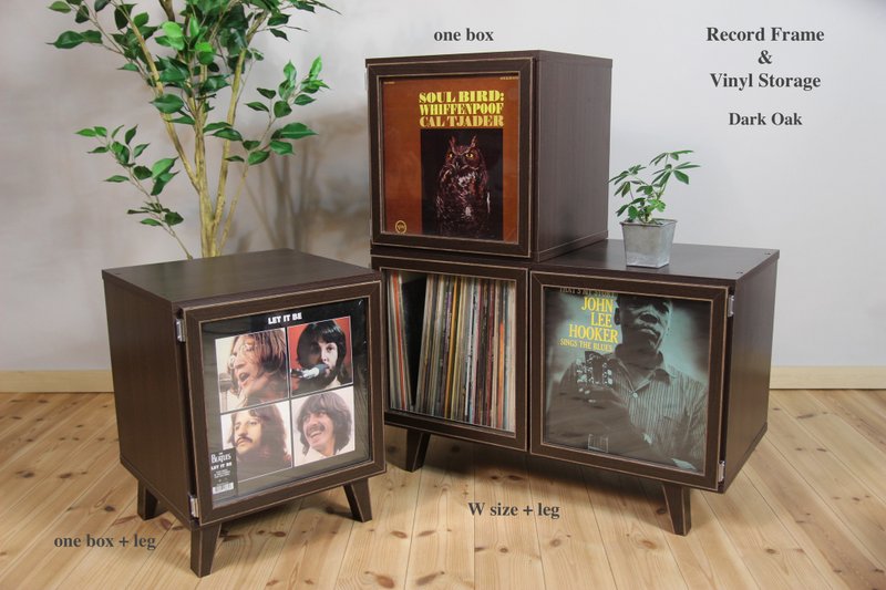 Art Vinyl Record Storage **Lp Frame Display One Box Cabinet Cube Crate 33rpm - Wardrobes & Shoe Cabinets - Wood Brown