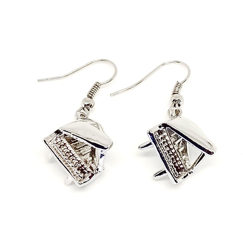 Piano Earrings (Ear Hook/ Clip-On) - Earrings & Clip-ons - Other Metals Silver