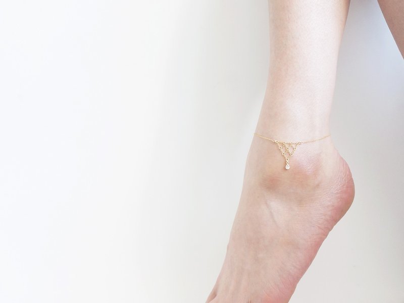 14KGF】Anklet,14KGF Chain Triangle - その他 - 金属 ゴールド