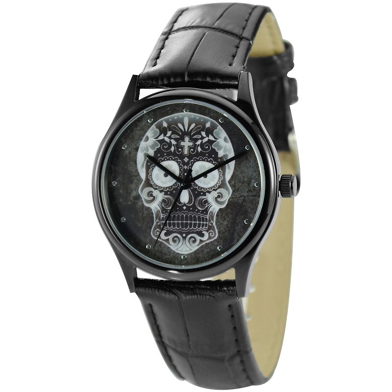 骷髏頭手錶 全球免運 - 男錶/中性錶 - 不鏽鋼 黑色