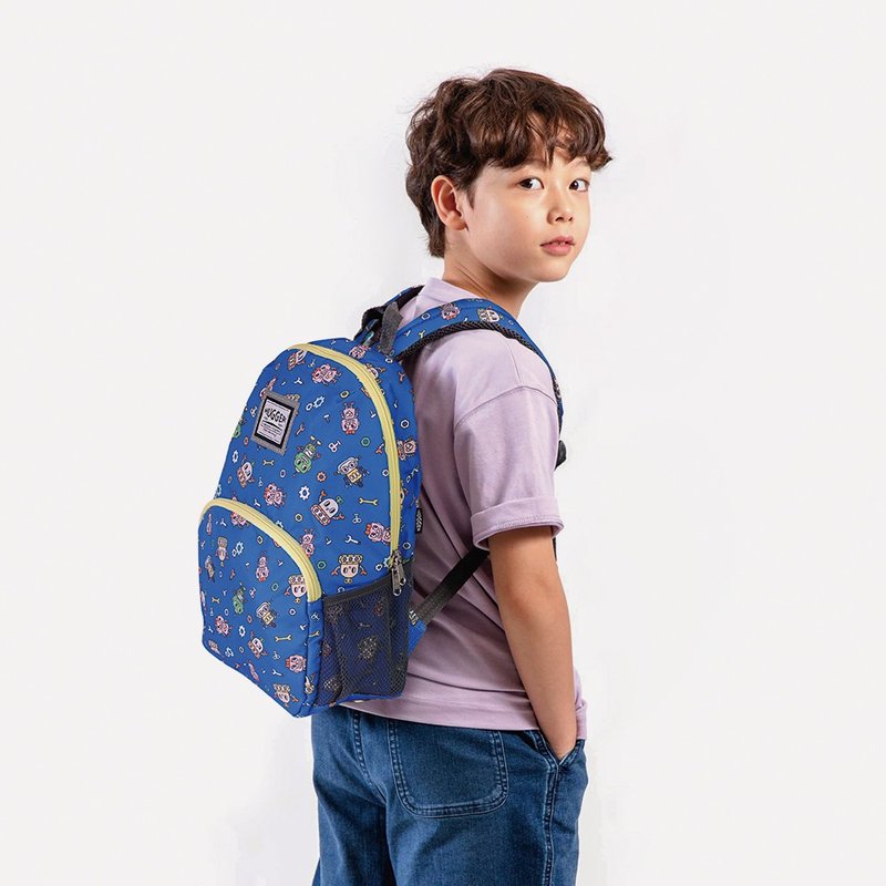 【HUGGER】Kids Backpack -robot - กระเป๋าสะพาย - ไนลอน สีน้ำเงิน