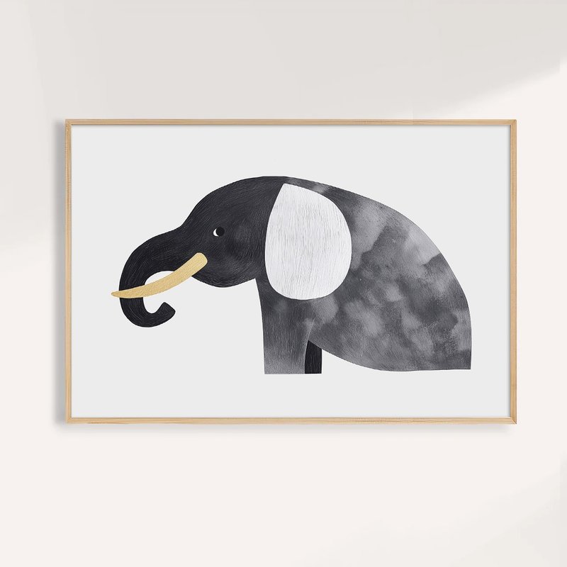森林象的低語 Gentle Forest Elephant / 童話系列動物插畫 - 海報/掛畫/掛布 - 紙 