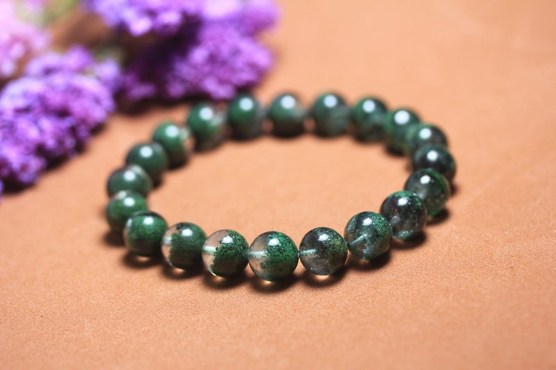[Forest] Bracelet for men and women, natural green ghost crystal bracelet for the year of the dragon, gift for the year of birth - สร้อยข้อมือ - หยก สีเขียว
