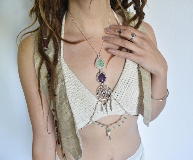 beaded body chain, boho body jewelry, summer belly belt - Shop SARINAS Belts  - Pinkoi