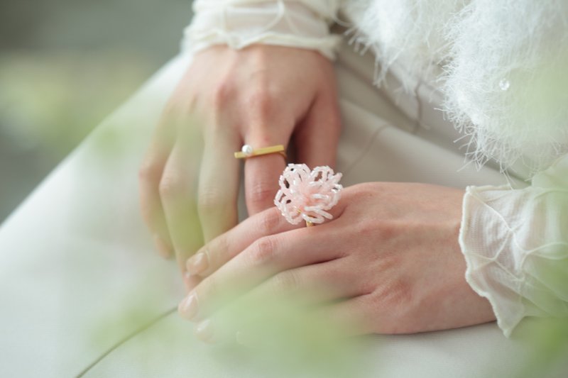 treasure珠寶編織系列戒指│仙女白、公主粉、小雞黃 - 戒指 - 防水材質 多色