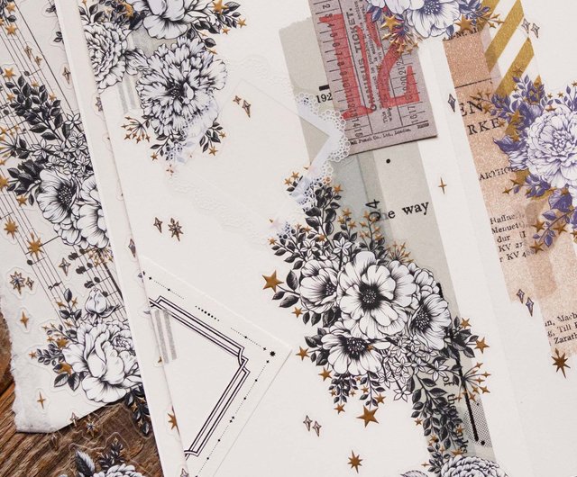 スターフルーツと花 - 10周年記念限定品 - 8cmダイカット箔押しクリア