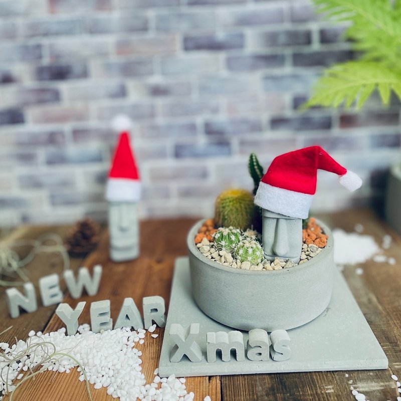 【摩艾綠意花園】迷你仙人掌造景DIY (水泥字要加購 ) 生日禮物 - 盆栽/植栽 - 植物．花 灰色