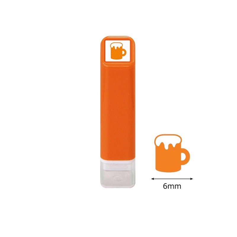 [KODOMO NO KAO] Mini soaked orange beer for hand account - ตราปั๊ม/สแตมป์/หมึก - พลาสติก สีส้ม