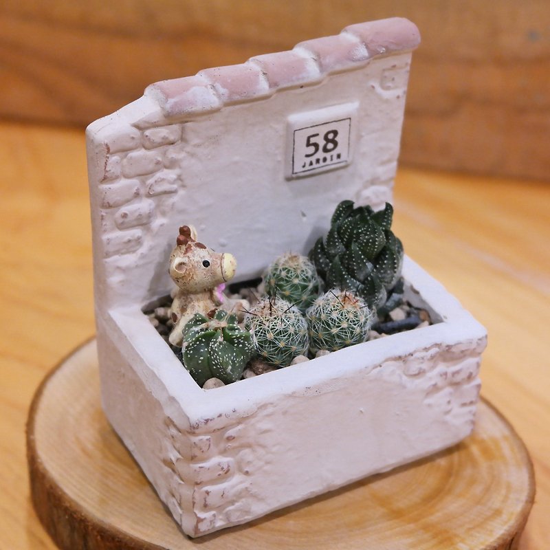 Peas Succulents - Crazy Grocery Series - Cute Flower Stands - ตกแต่งต้นไม้ - ดินเผา สีเทา
