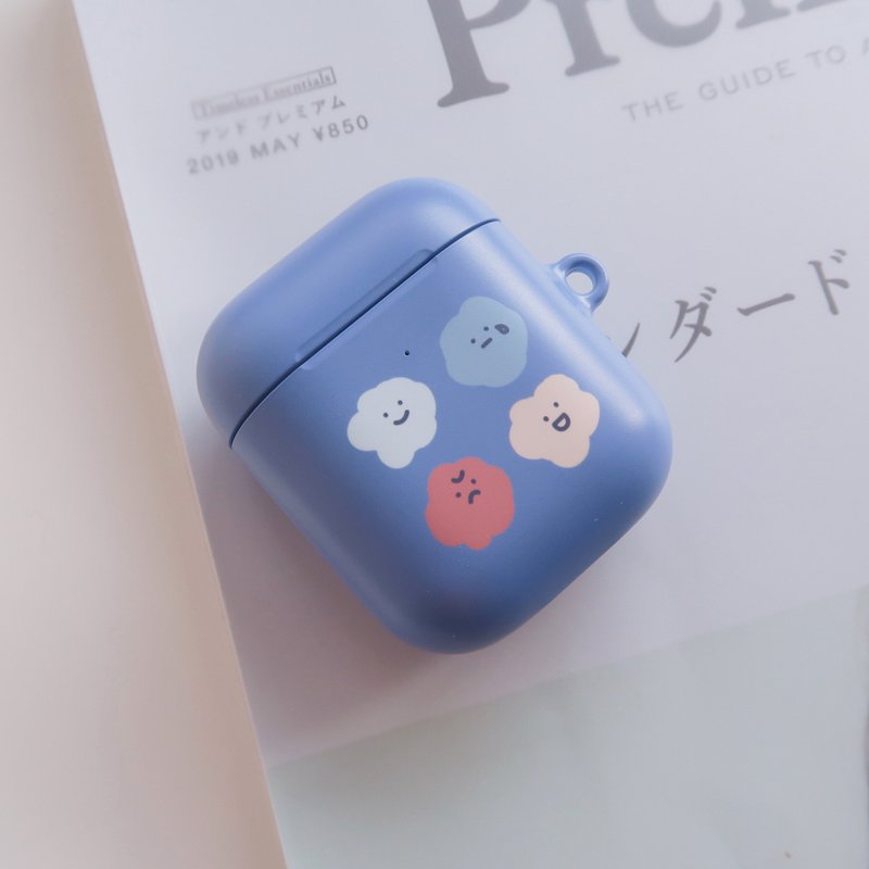 喜怒哀樂-AirPods1/2/3/Pro 奶油藍 硬殼耳機保護套 耳機殼 - AirPods/耳機保護套 - 塑膠 藍色