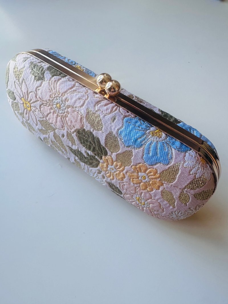 Peacock Glasses Case/ Pencil Case/ Jewellery Case - กล่องดินสอ/ถุงดินสอ - ผ้าฝ้าย/ผ้าลินิน สึชมพู