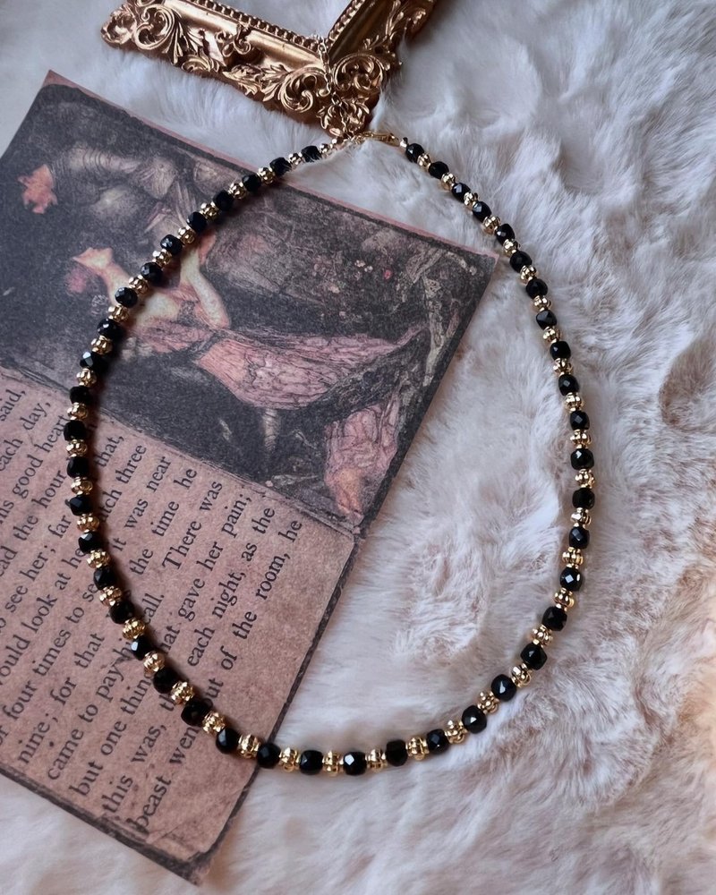 TB Design-Black Stone Clavicle Chain (recommended for evil avoidance x protection) - สร้อยคอ - ทองแดงทองเหลือง สีดำ