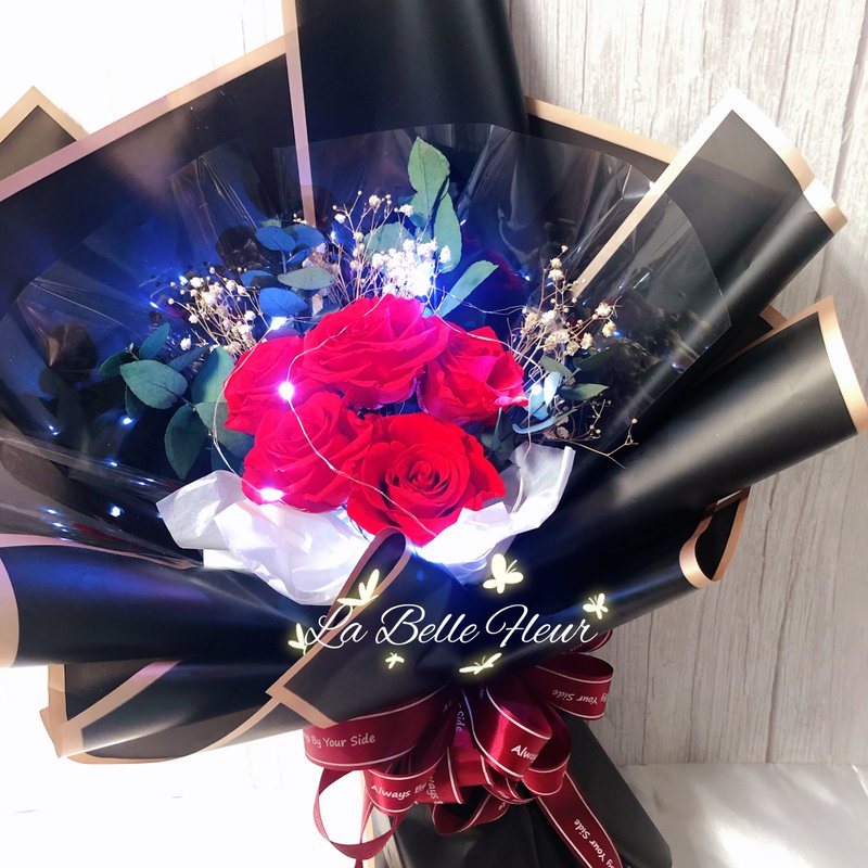 永生花花束/乾燥花束/情人節花束/花束/生日禮物/畢業花束 - 乾燥花/永生花 - 植物．花 紅色