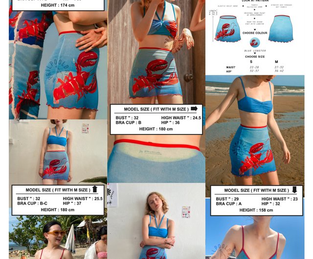APRILPOOLDAY★タイ発日本未上陸★ロブスターネットミニスカート Aprilpoolday / NET MINISKIRT/ブルーロブスター - ショップ