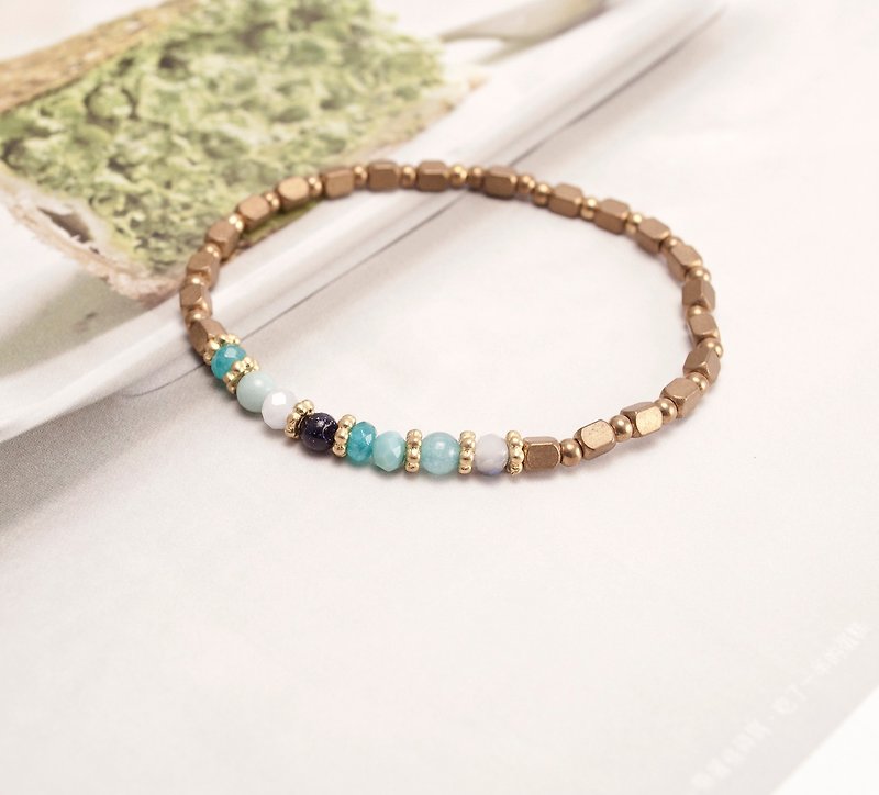 ❈La Don pull winter ❈ - elastic bracelet - blue beach - Bracelets - Other Metals Blue
